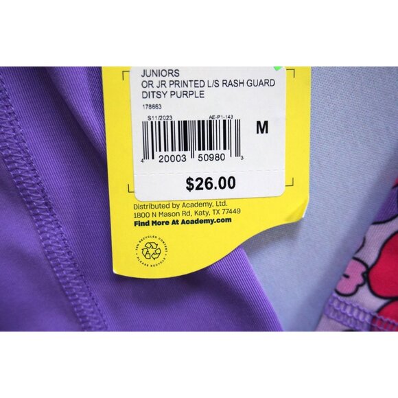 O'Rageous Juniors' Rash Guard & Boardshorts, Ditsy Purple - Size M/L, NWT - Picture 5 of 7